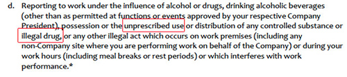 HEI Code Permits Legal and Prescribed Drugs