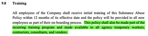 HECO Subtance Abuse Policy 9.0 Training